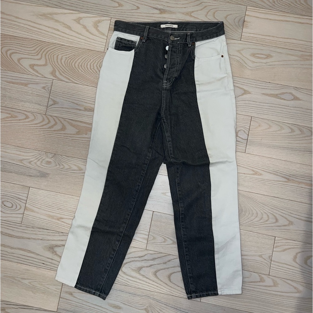 High Waisted Straight Leg Two Toned Pacsun Jeans